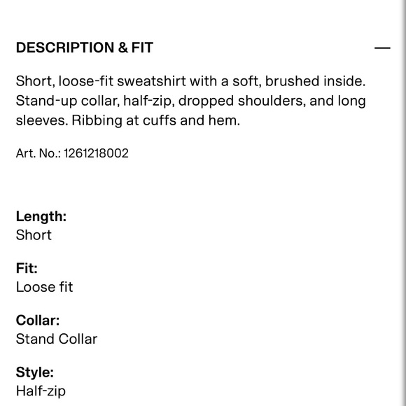 H&M Washed Grey Half-Zip Sweater Crop Sweatshirt XL - Picture 9 of 10